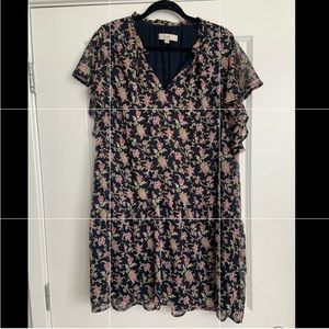 Loft flounce sleeve dress